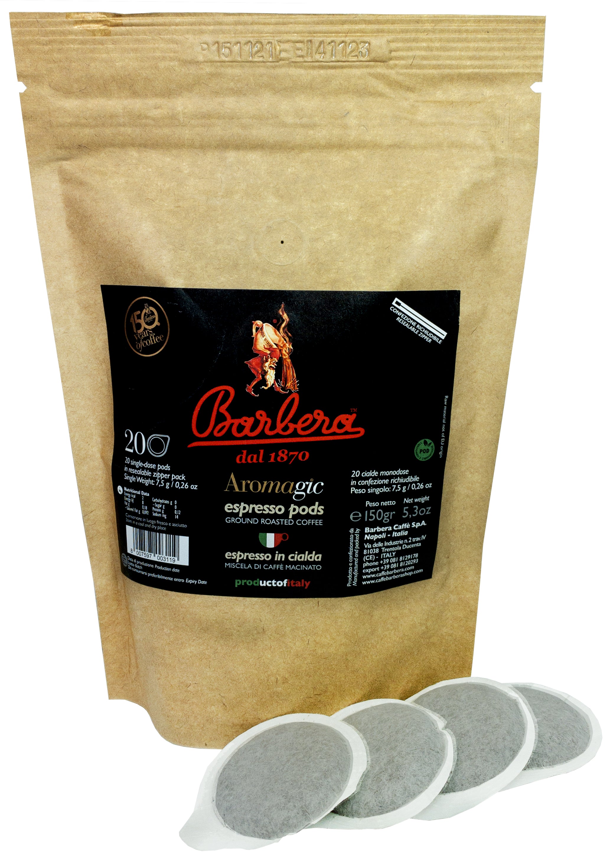 Barbera Aromagic Espresso Pads - Utan ytterförpackning