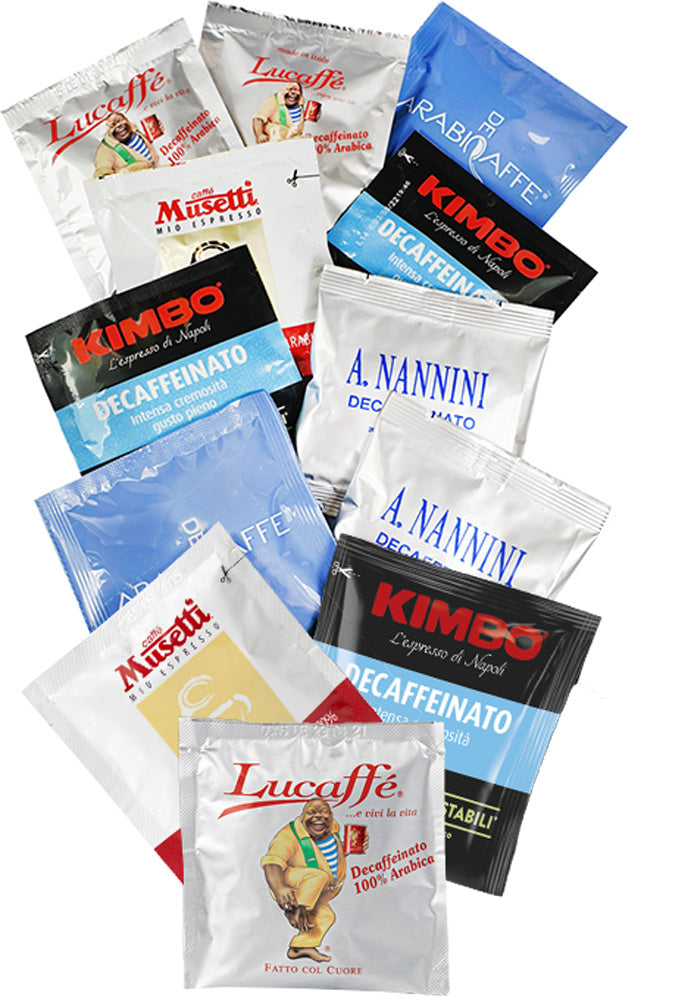 Provset av koffeinfria espresso ESE-kuddar