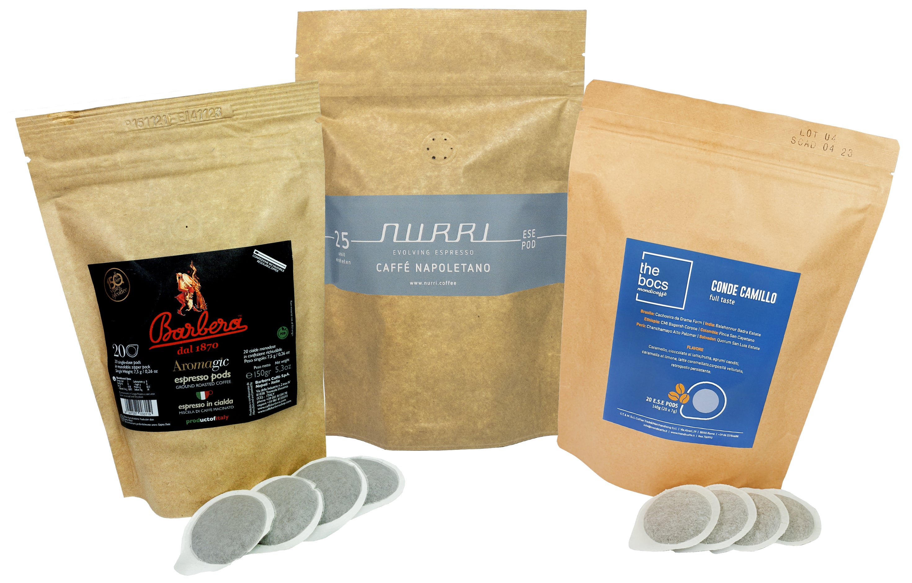 Provsats av oförpackade ESE-kuddar - Napoletano